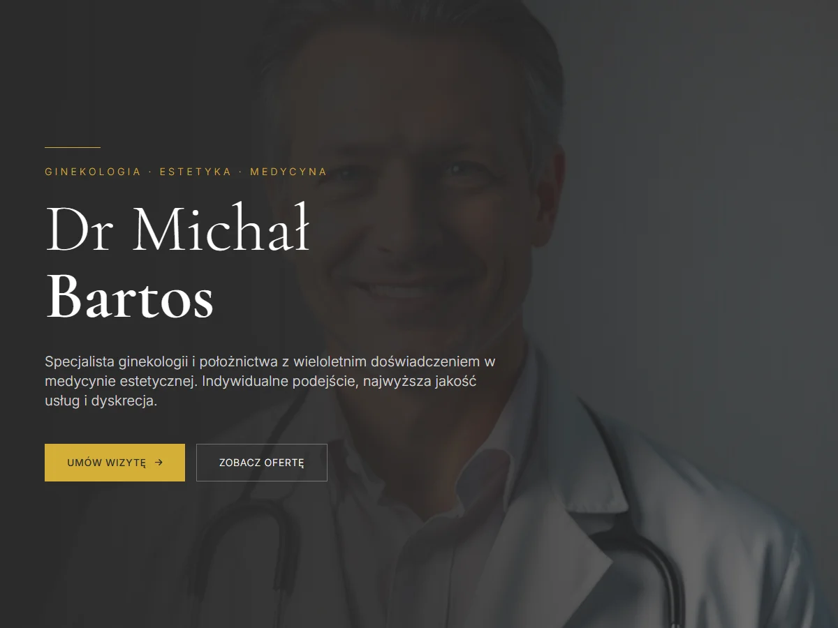 Wariant Luksusowy strony głównej dla Doktor Bartos